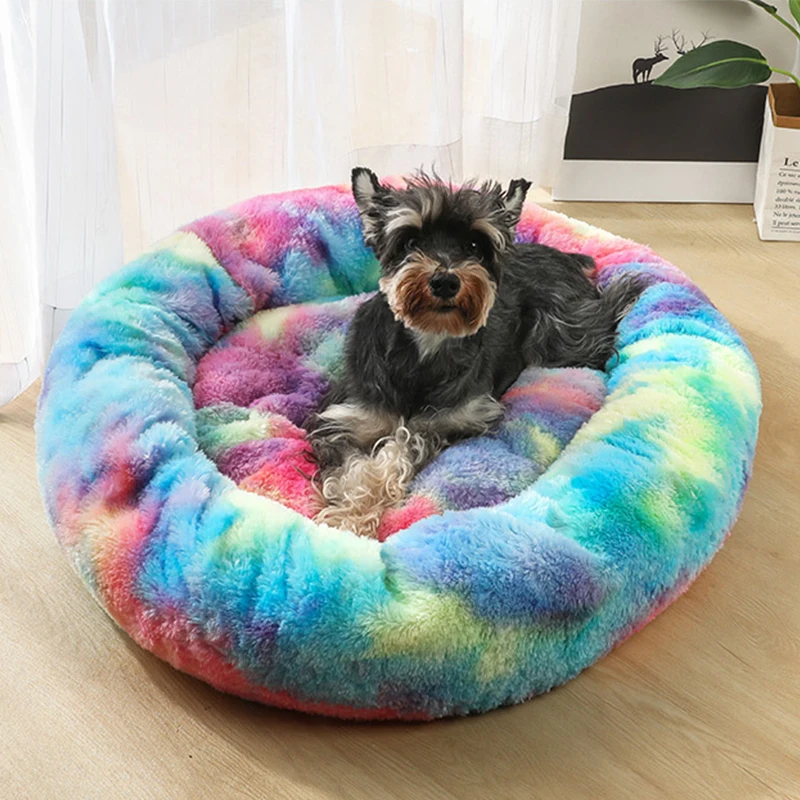 Smartpet ПЭТ круглые плюшевые Кошка Кровать дом мягкий длинный Плюшевый игровой