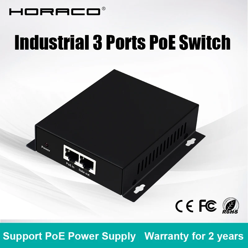 Промышленный Poe коммутатор 3 порта PD расширитель с VLAN расширение Функция Watchdog для