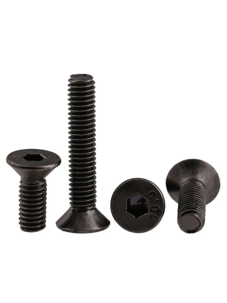 

[M2M2.5M3M4M5M6] 10.9 high-strength black nickel countersunk head/flat head hexagon socket screw *4X50