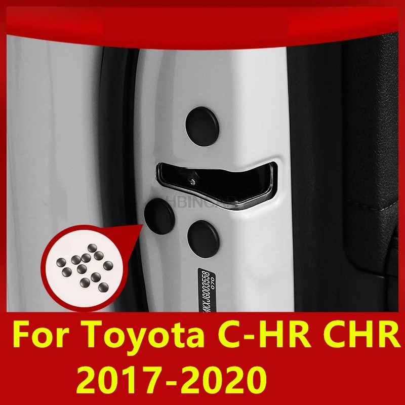 Наклейка на дверной замок автомобиля для Toyota C-HR CHR 2017-2020. винтовая защита