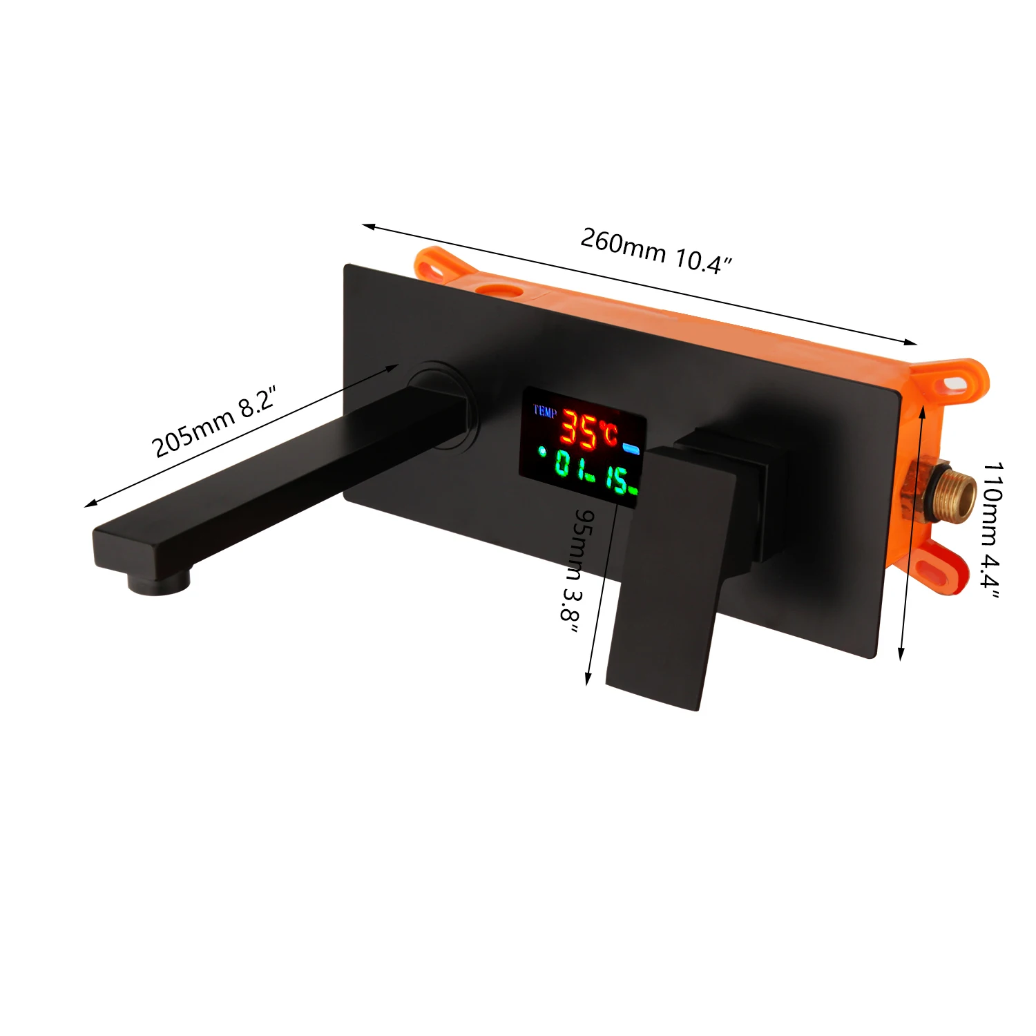 KEMAIDI Black Bathroom Basin Faucet Water Generating Digital Display Mixer Hot Cold Tap Stream Modern Design Faucets | Обустройство