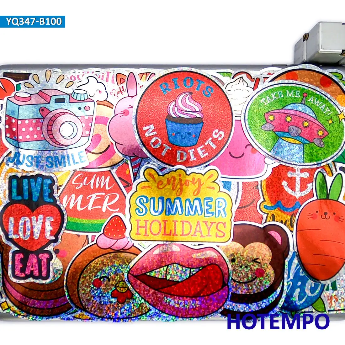 

100 шт. Лазерный красочный узор лето свежий милый забавный телефон ноутбук автомобиль водостойкие наклейки для детей игрушки скейтборд вело...