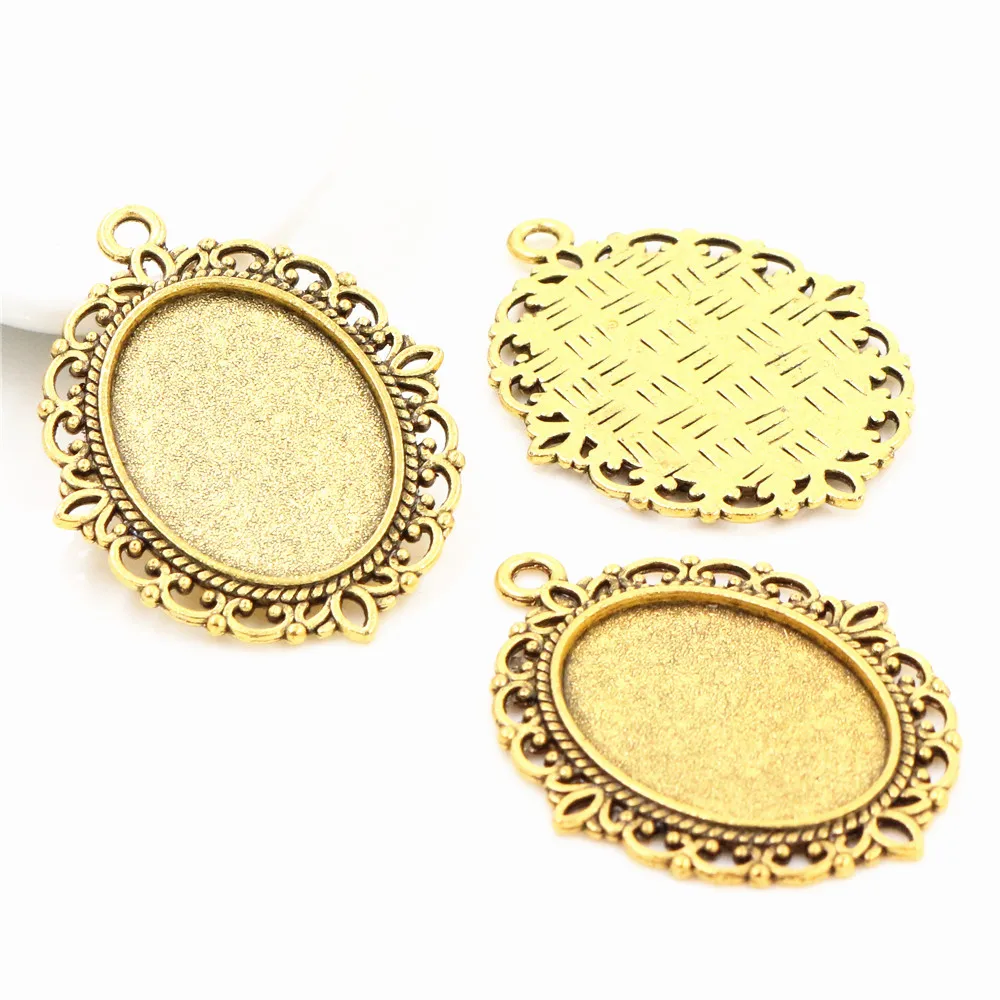 10pcs 18x25mm Inner Size 7 Colors Vintage Style Cameo Cabochon Base Setting Pendant necklace findings | Украшения и аксессуары