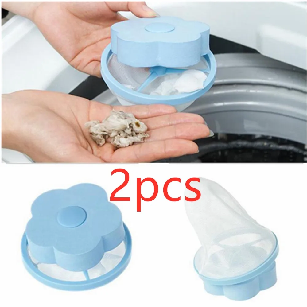 

2pcs Washing Machine Filter Clothing Fur Hair Catcher Cleaning Bag Laundry Balls Discs Dirty Fiber Collector Filter Mesh Pouch