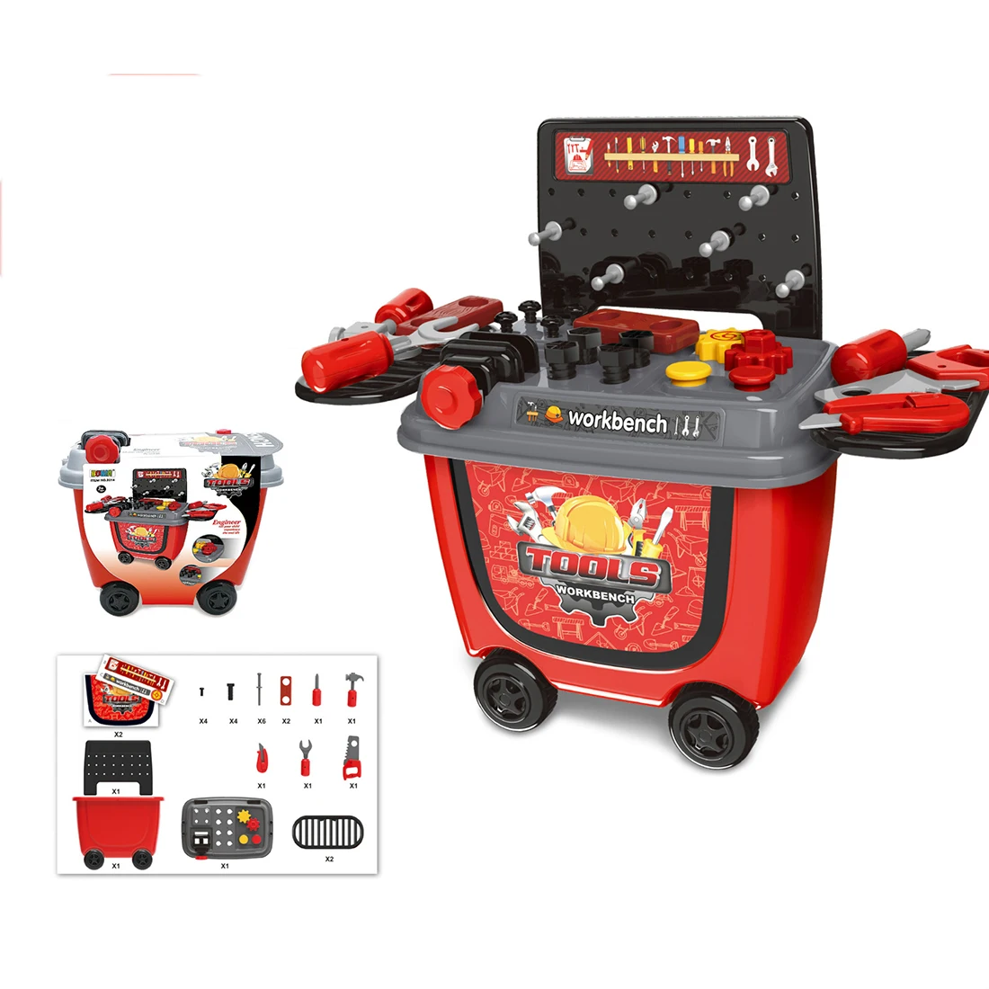 28 шт. Детские ролевые игры инженер тележка на колесиках игрушка верстак