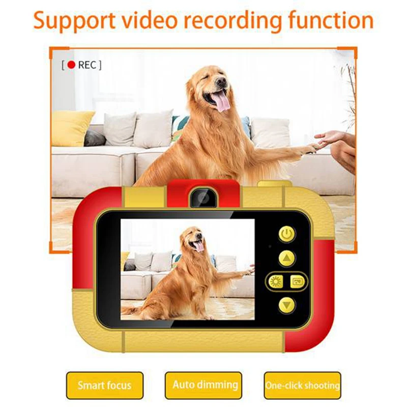 

2 Pcs Mini Kids Digital Camera 2.4 Inch HD Screen Chargable Cartoon Toys Outdoor Photography, Blue & Red