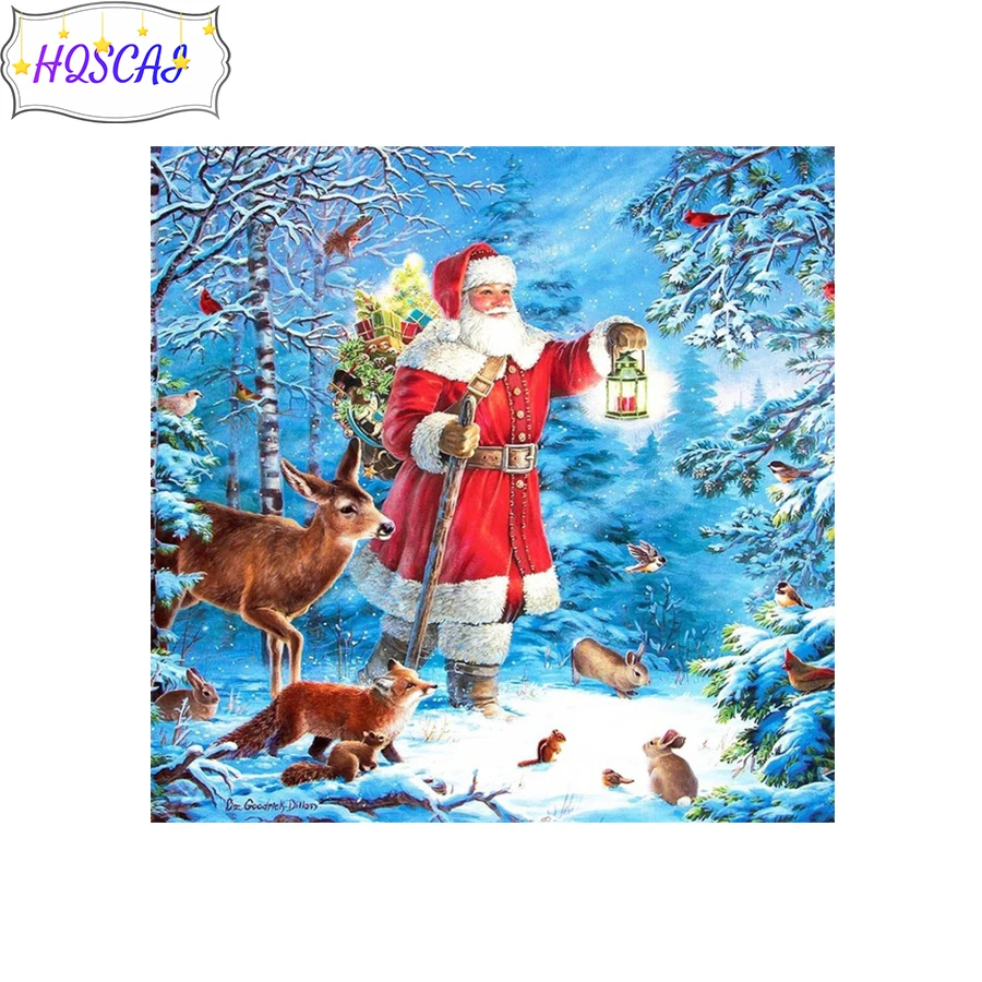 

3D Diy Diamond Painting Winter Santa Bunny Cross Stitch Kit Diamond art crystal Mosaic Embroidery Painting New Year Gift picture