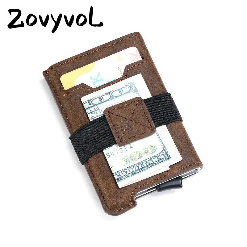 

ZOVYVOL RFID Credit Card Holder Automatic Pouch for Credit Card Men And Women Unisex High Quality ID Case PU Leather Wallets