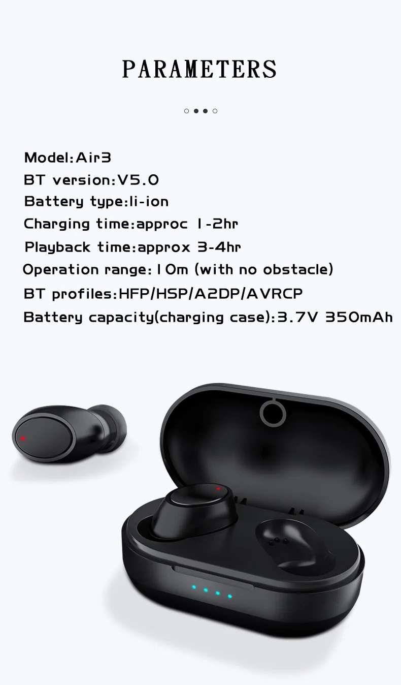Bluetooth наушники Tws air 3 беспроводной Bluetooth 5,0 мини беспроводные наушники водонепроницаемые спортивные наушники для iPhone Xiaomi Sumsung