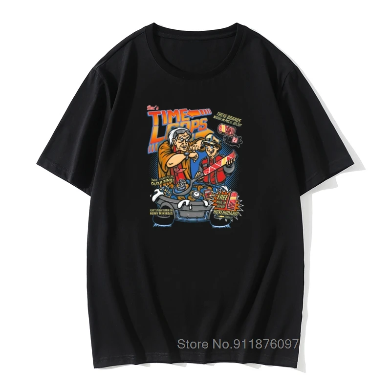 

Men Slim Fit Casual Tops Tees O Neck Summer Clothes Picture T Shirt Back To The Future 100% Cotton Graphic Shirt Father's Day