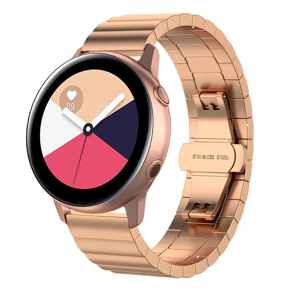 Ремешок из нержавеющей стали для Samsung galaxy active 2 46 мм 42 Gear s3 frontier correa Huawei watch gt 2/2e Amazfit