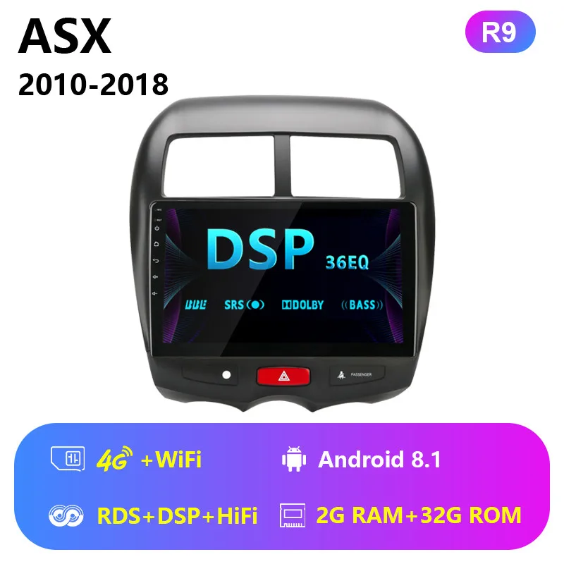Jansite 1" 4G автомобильное радио для Mitsubishi ASX 2010- RDS Wifi Авторадио Android ips сенсорный экран Bluetooth плееры с рамкой - Цвет: 4G wifi with RDS DSP