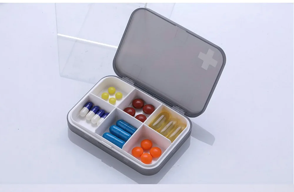 

medicine container grid Small Pill Box Portable Mini One Weekly Transparent Pills Case Medicina Medicine Container