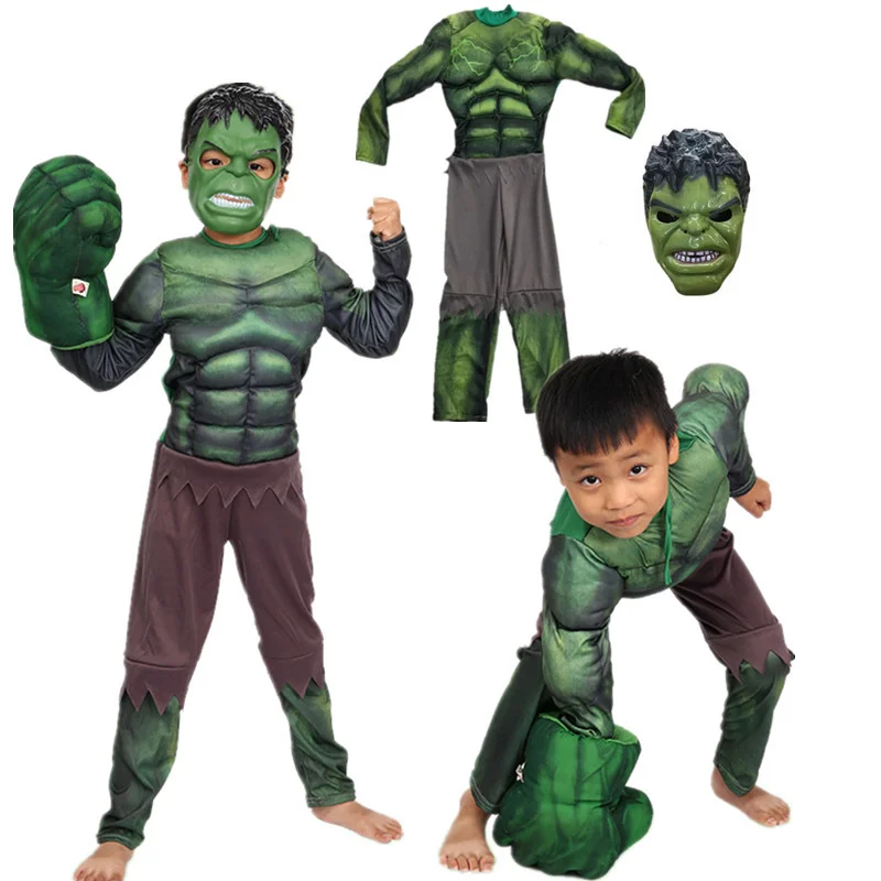 2022 Child Green Giant hero Muscle Halloween Costumes Fancy boys superheroes Carnival Cosplay clothing mask Kids Christmas Gifts |