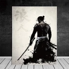 Японская картина маслом самурая, современное настенное художественное изображение, холст с принтом для гостиной, HD Декор для дома, плакаты и принты