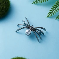 and american new fashion spider pearl painting oil brooch creative all match animals and insects breastpin factory direct sales