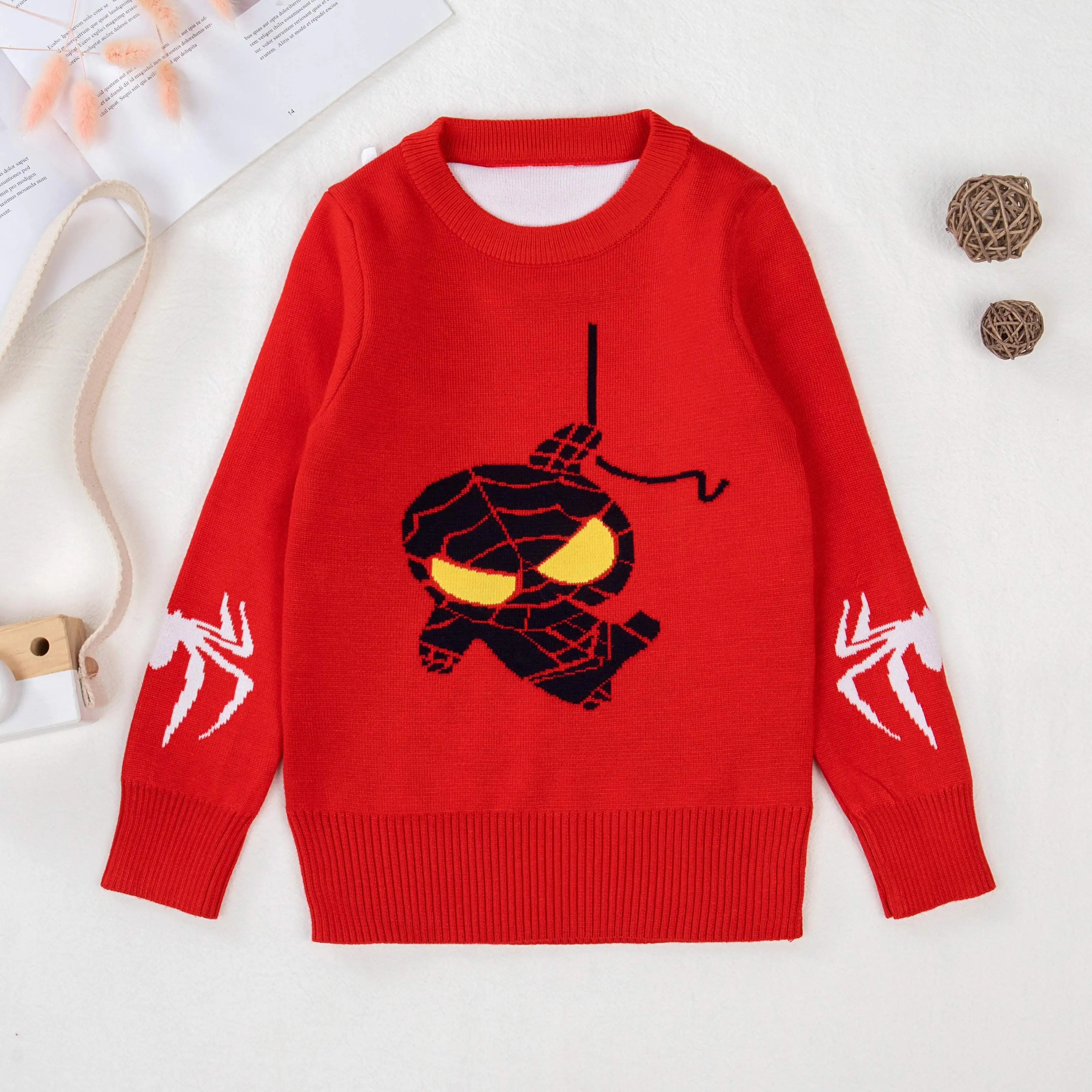 Свитер для мальчиков пуловер с бархатным утеплителем свитер на осень и зиму