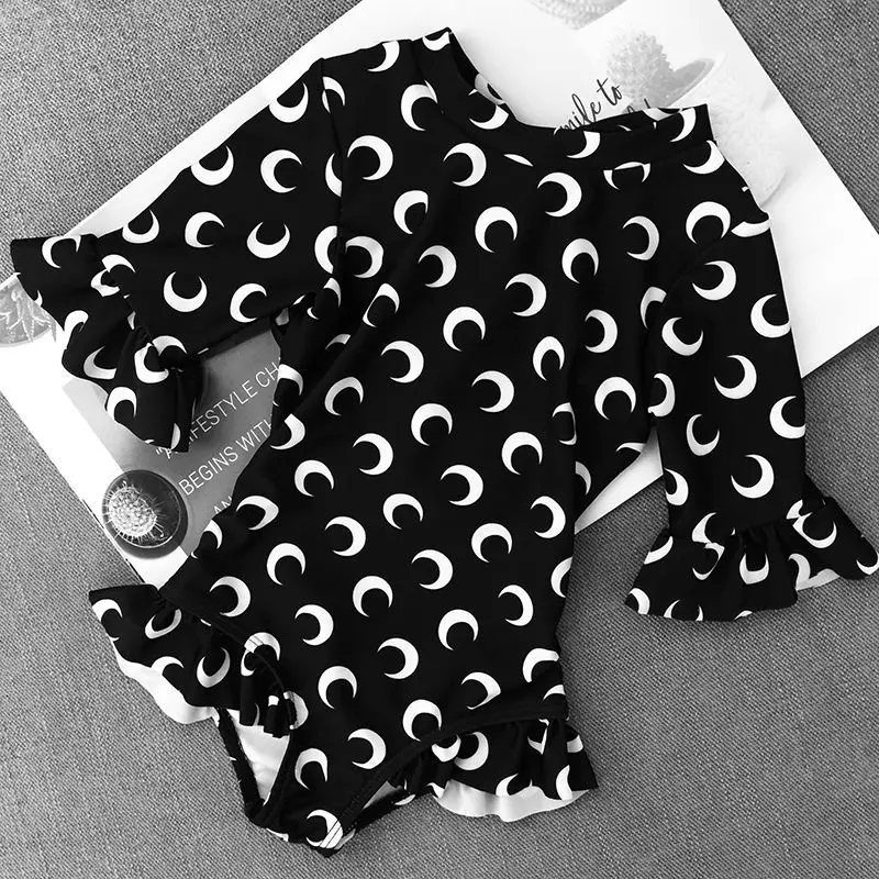 Летние праздничные пляжные слитные боди для маленьких девочек купальник с