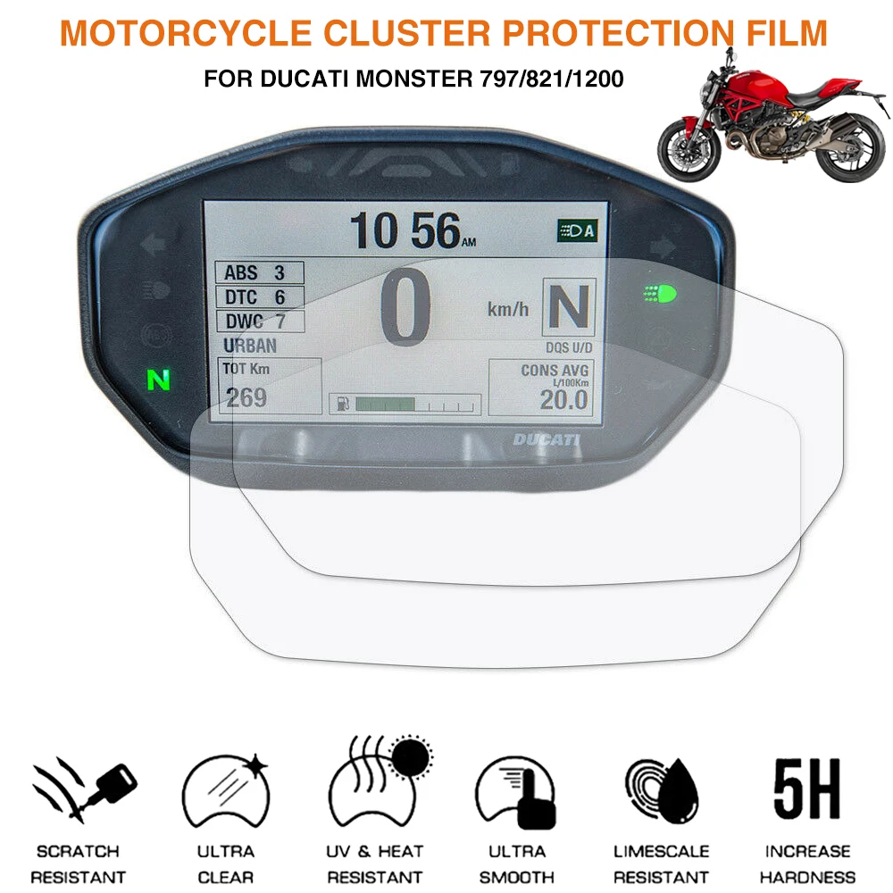 

Motorcycle Cluster Scratch Protection Film Screen Protector For DUCATI Monster 797 821 1200 1200R 937