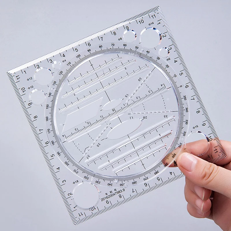 

For Students Children Drawing Rulers School Supplies Multifunction Kaleidoscope Geometric Function Quick Drawing Measuring Ruler