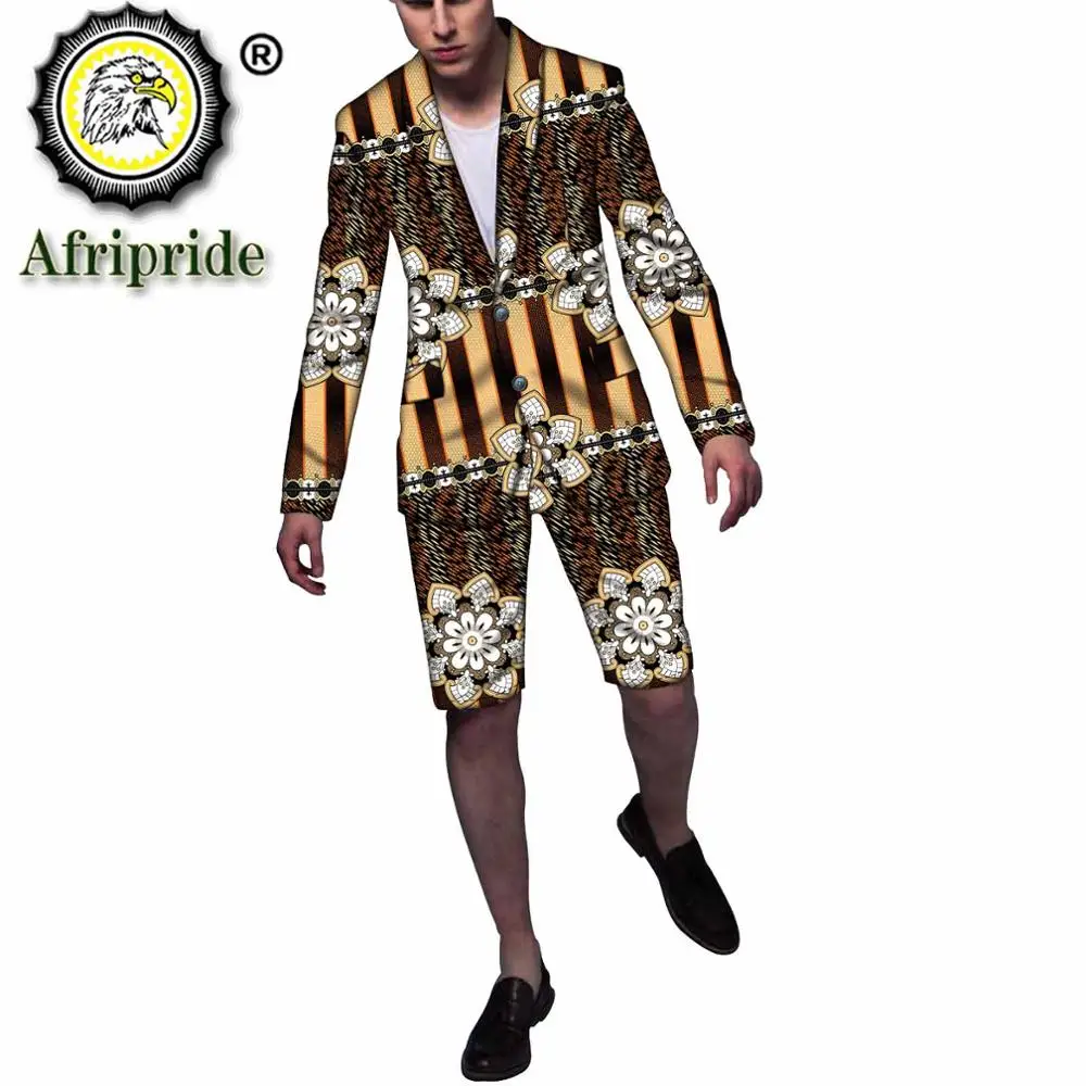 Костюм в африканском стиле для мужчин пальто с принтом куртка и брюки из Анкары