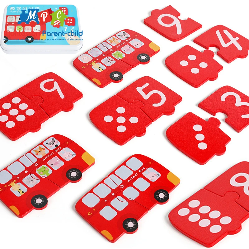 

Baby Big Jigsaw Number Animal Early Educational Math Toys Logical Thinking Digital Hand Grasp Matching Board Montessori Puzzle