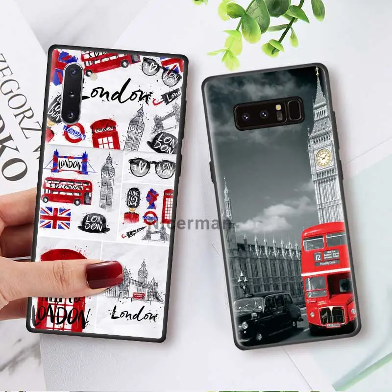 

Flag UK London Big Ben Case For Samsung Galaxy S20 S10 5G S8 S9 Plus S10e S7 Note 10 9 8 Black Silicone Phone Coque Fall