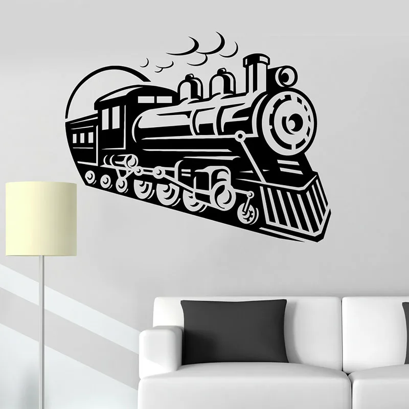 

Railway Wall Decal Locomotive Train Art Vinyl Window Stickers Kids Bedroom Nursery Playroom Interior Decor Mural Wallpaper E652