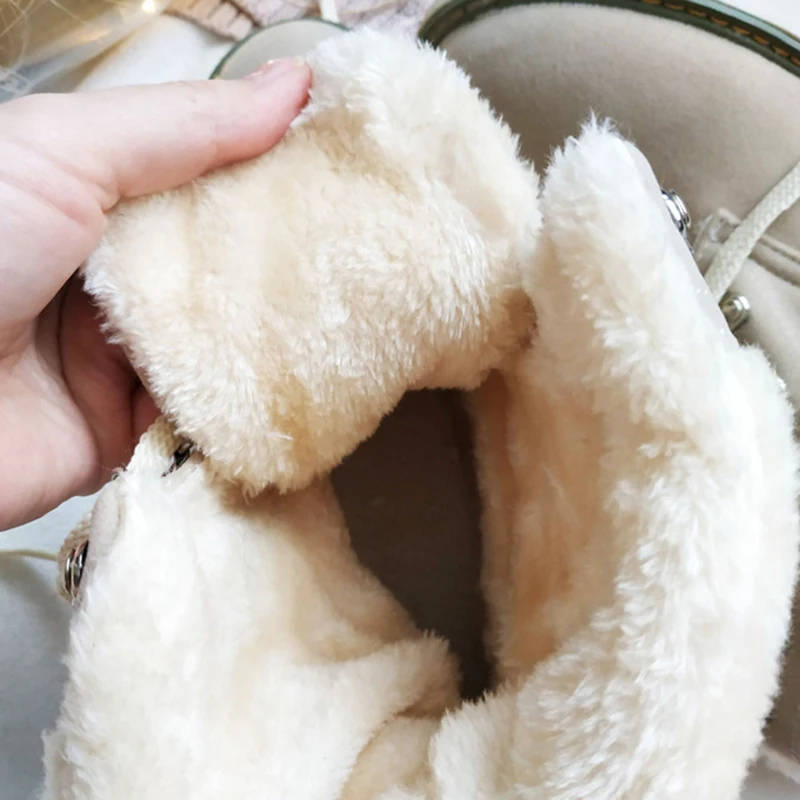 Coolcept теплые зимние ботинки женские ботильоны женская уличная обувь на плоской подошве с плюшевой подкладкой, на шнуровке, с круглым носком, размер 33-43