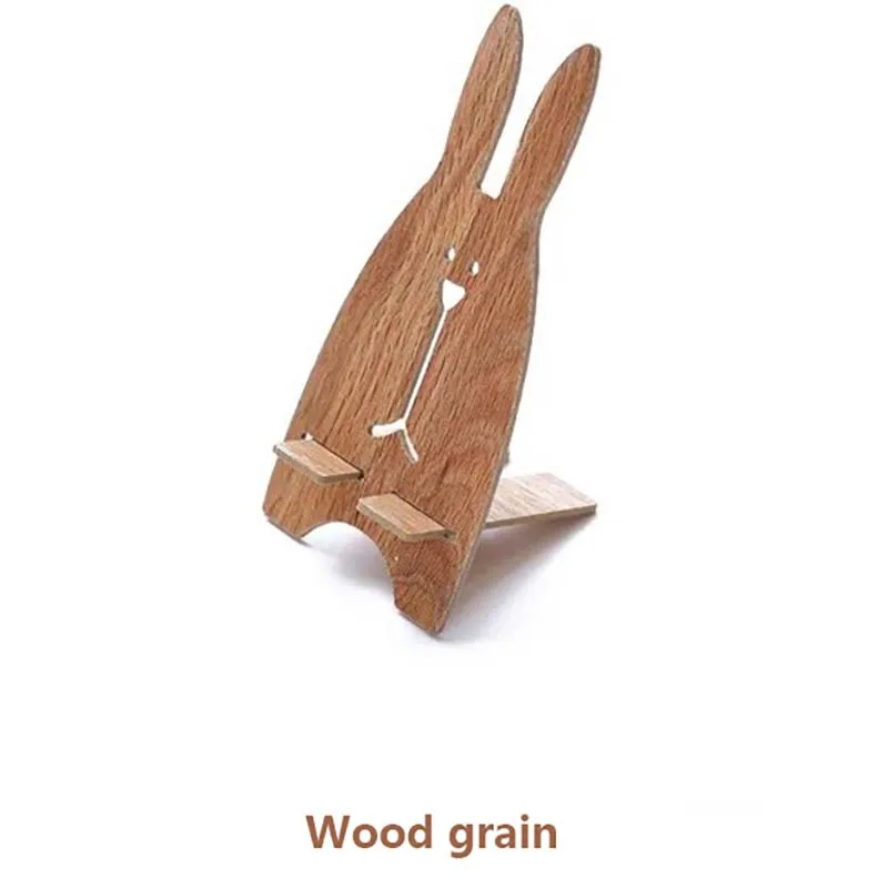 Wood Универсальная крышка для ленивых для мобильного телефона держатель аксессуаров милое животное, кролик ваш мобильный телефон или планшет, даже во время отдыха на природе держатель настольный для iPhone 7 8 Plus XS XR - Цвет: Wood