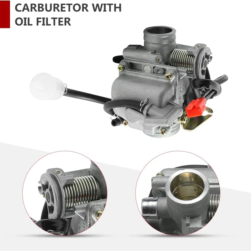 

PD24J Carburetor for 4-Stroke GY6 125cc 150cc ATV Go Karts Scooter Mopeds QMJ/QMI157 QMJ/QMI152 - Manifold Intake Fiameter 24mm