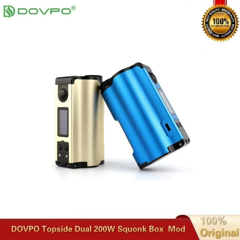 Оригинальный DOVPO Topside Dual Squonk Mod 200 Вт Top Fill TC с бутылкой 10 мл электронная сигарета