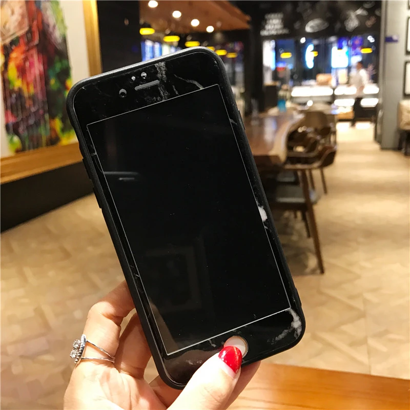 Для IPhone 7 7Plus мраморные чехлы для телефонов + Защитная пленка экрана Coque I Phone X 6 S 8 Plus