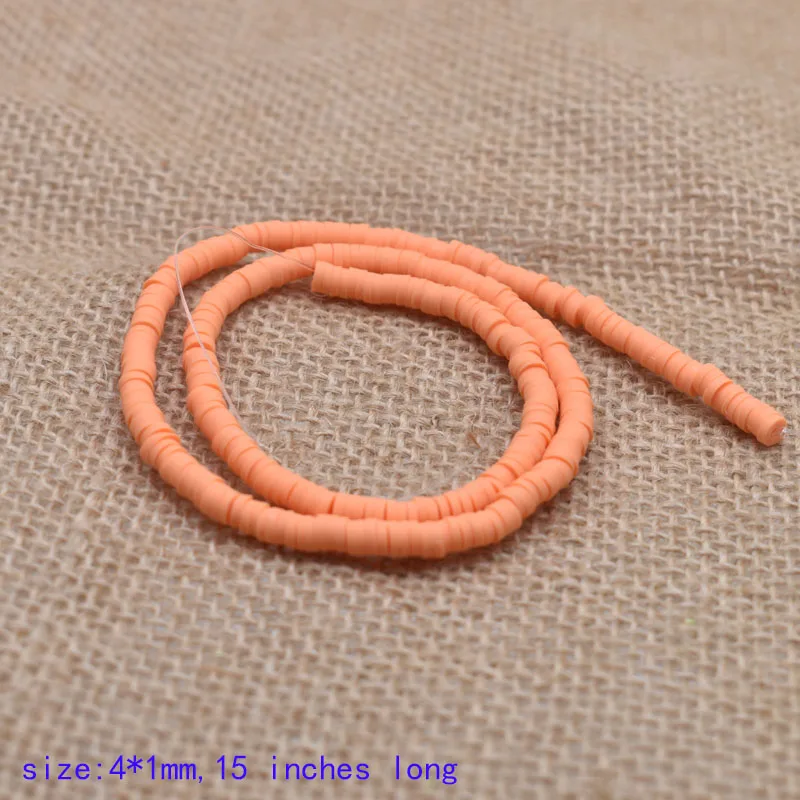 6-4mm 4x1 мм, плоские круглые бусины ручной работы круглая Полимерная глина Fimo чипованный диск свободные бусины для DIY для изготовления украшений ожерелья браслет Поиск - Цвет: 6-4mm