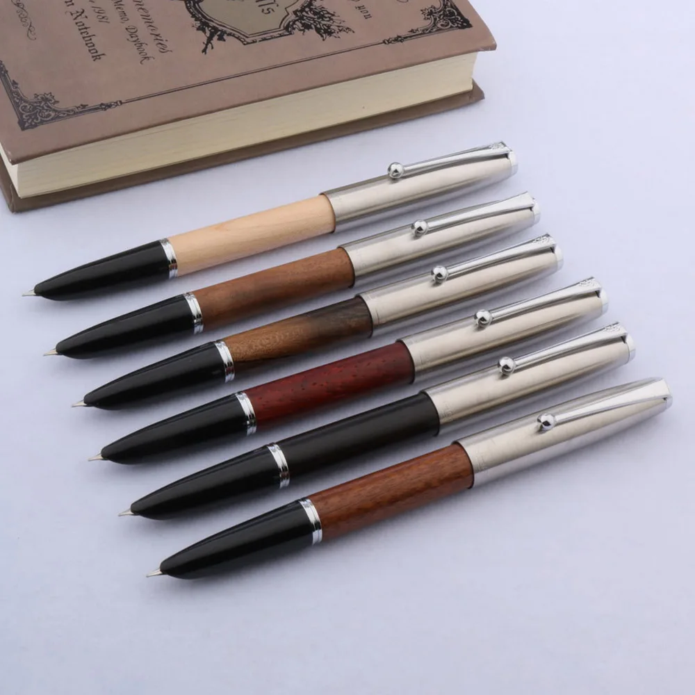Jinhao 51 A перьевая ручка Классическая деревянная нержавеющая сталь сверхтонкие