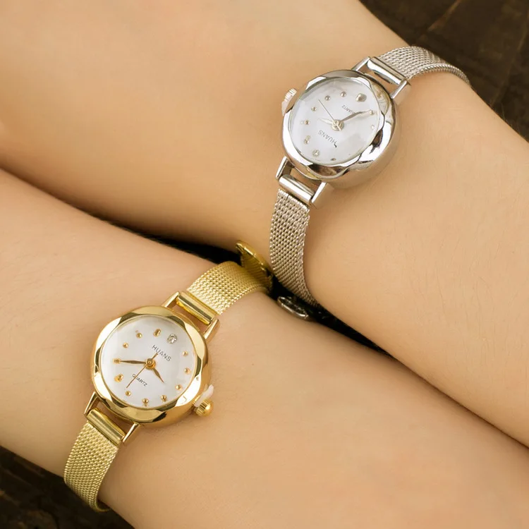 Новинка лучшие женские часы золотистые повседневные кварцевые с браслетом