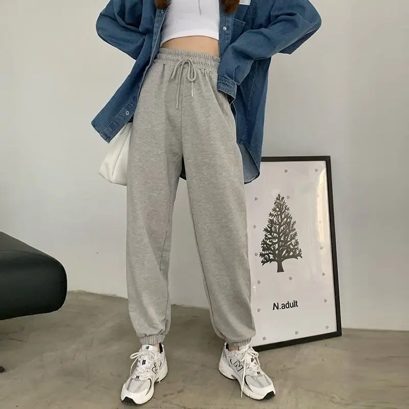 

Women's Sports Pants Oversize Gray Joggers Sweatpants Women Loose Track Black Jogging Trousers For 2021 Fashion