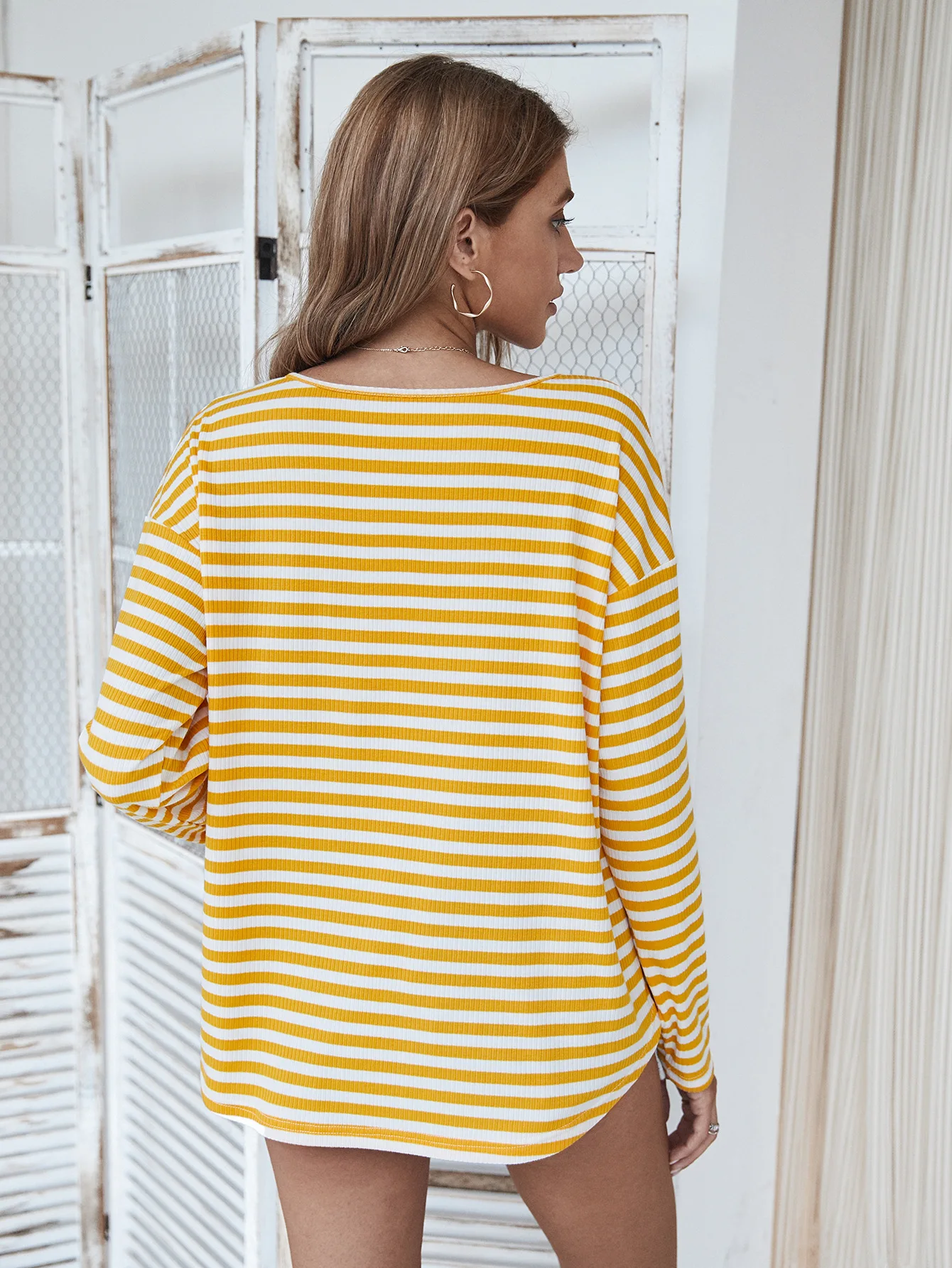 

Fashion Striped Cardigan Women Coats Casual V Neck Long Sleeve Lace Up Knit Thin Tops Autumn Ladies Single Breasted Loose Jacket