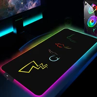 RGB Mouse Pad Pokemon Mat Anime Gaming Mousepad Gamer Accessories Mouse Mat LED Pad Keyboard Pad For Computer Laptop Pad Xxl