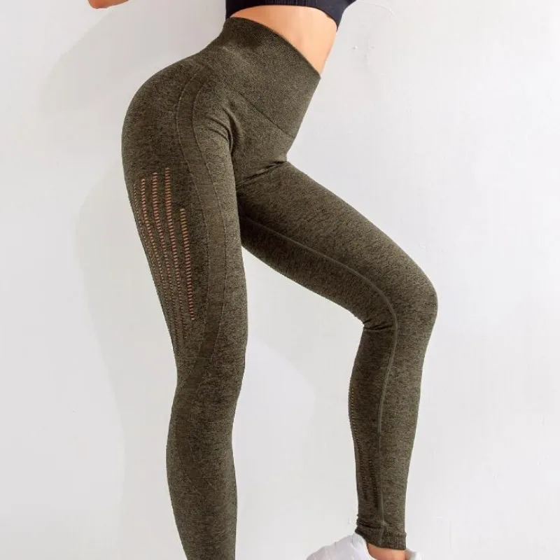 Спортивные брюки бесшовные эластичные дышащие быстросохнущие тренировочные