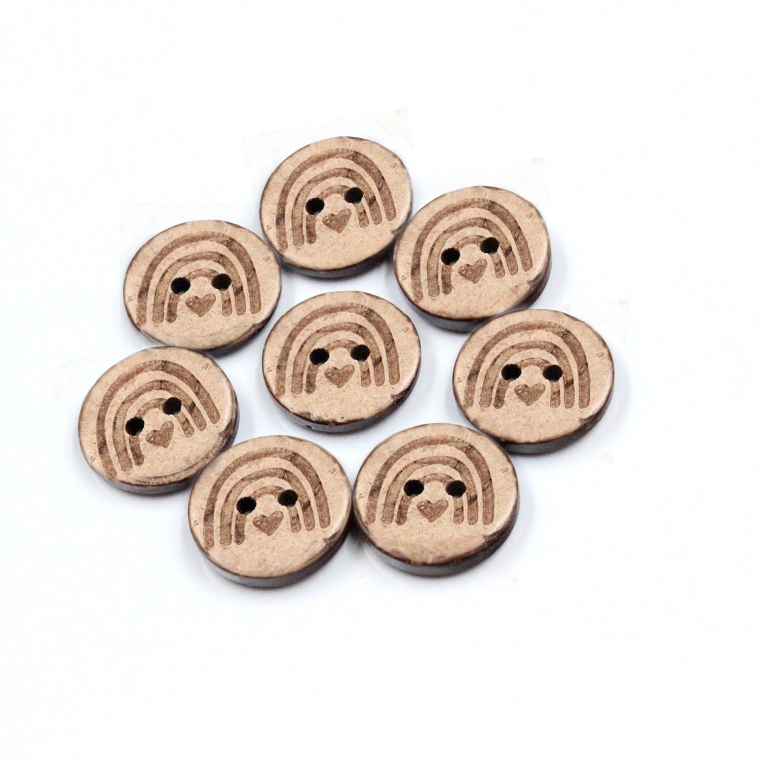 50pcs 20mm Animals Coconut Buttons Scrapbooking Sewing Button  Dog Koala Panda raibow Coconut Buttons
