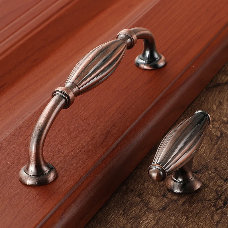 WV Классическая дверная ручка красная бронзовая дверь для кухонного шкафа