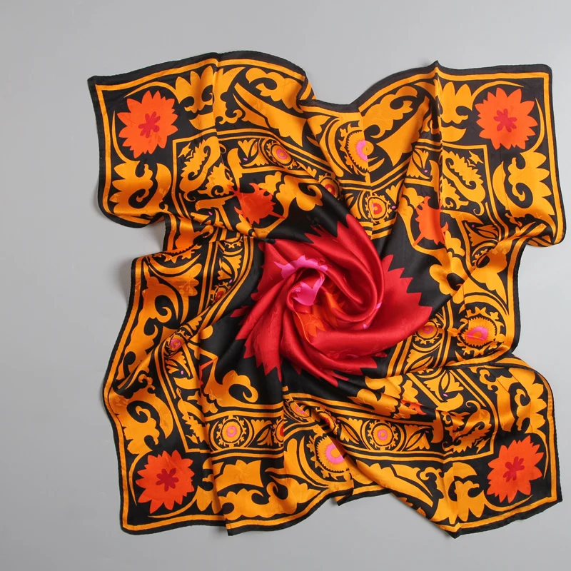 По выгодной цене! Женский 100% чистый шелк 12 мм с принтом большой квадратный шарф