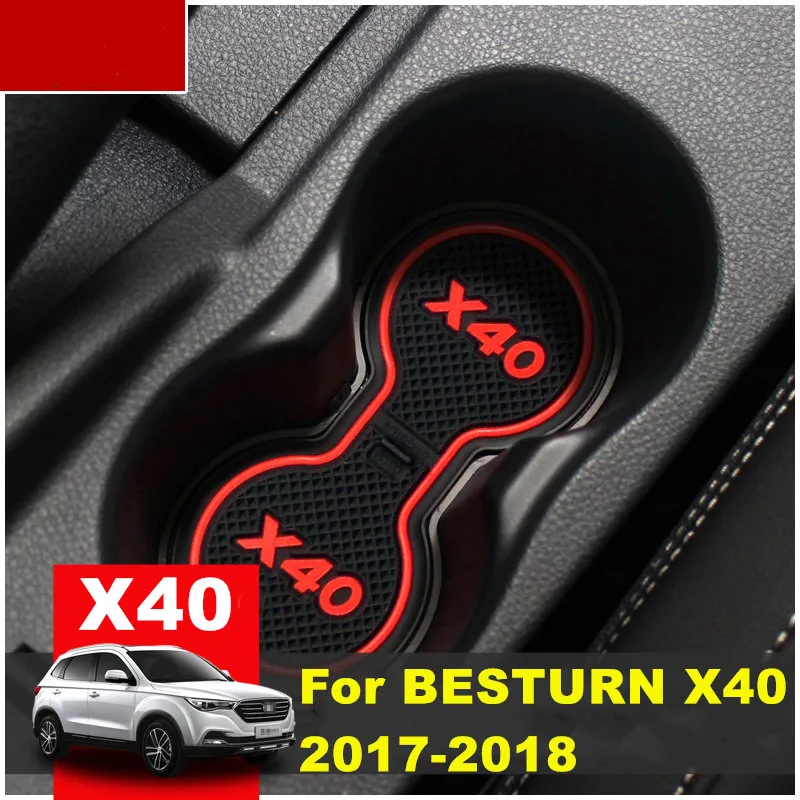 

3D резиновый коврик для BESTURN X40 2017-2018, внутренний Противоскользящий коврик, подушка для детской чашки, коврик с пазами, автомобильные аксессуа...