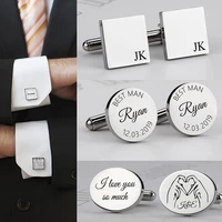 personalized man cufflinks stainless steel shirt cuff button custom wedding gifts mens cufflinks