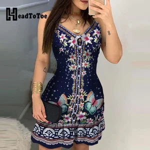 Платье с оборками и цветочным принтом