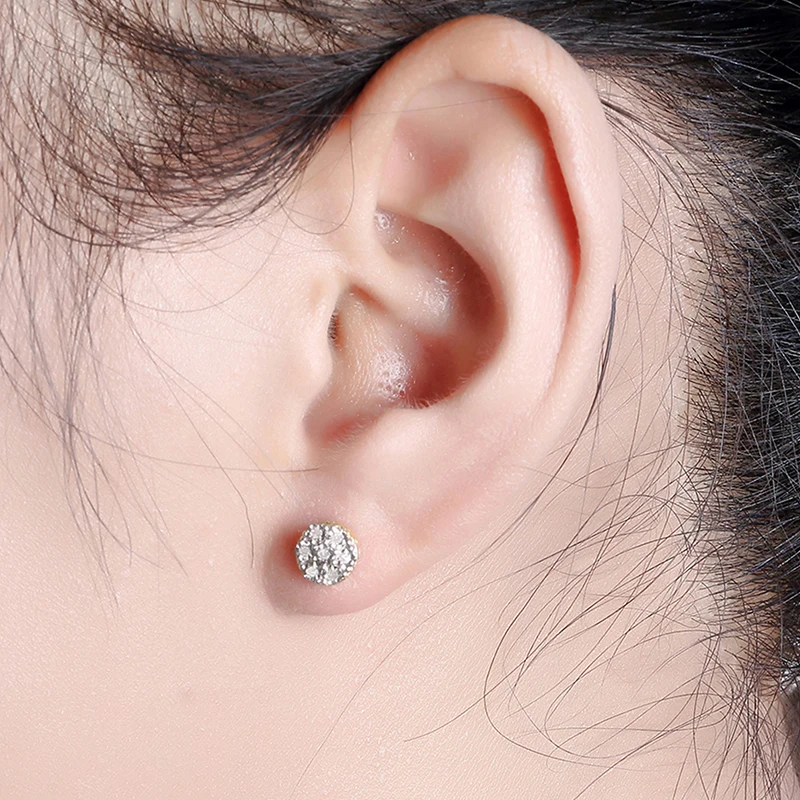 

Women Stud Earrings 925 Sterling Silver AAAAA Natural Stone Jewelry White Rose Gold Color Earring Wedding Gift Brincos