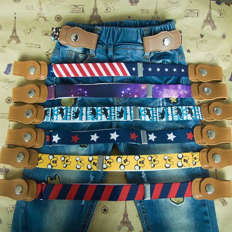 Детский ремень эластичный пояс без пряжки брезентовый для мальчиков Свободный с