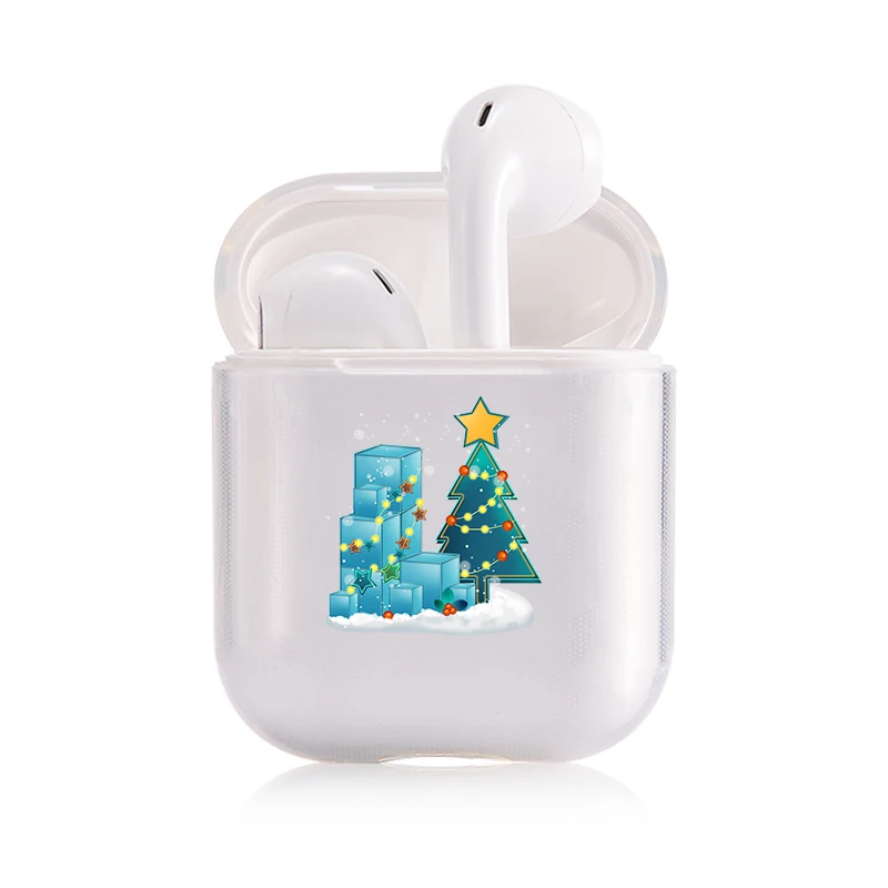 Чехол для наушников с рождественской елкой Apple airpods Модный чехол Санта Клаусом