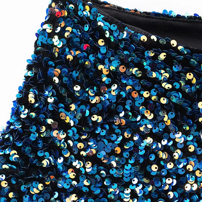 

Elegant Women Spring Autumn Tops Half Shoulder Sequined Tops Party Lady Fashion Slim Sexy Tops Clubs Outerwear